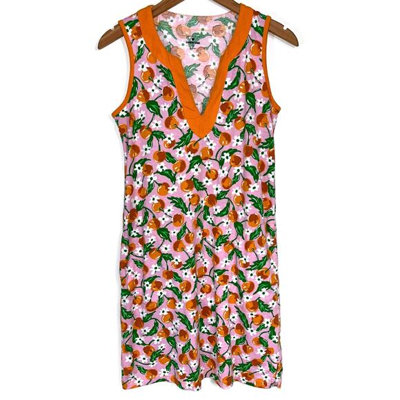 Draper James x Lands’ End Peach Floral Sleeveless Cotton Mini Dress Size XS - Picture 2 of 16